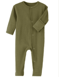 Plush-Baby Soft Bamboo Viscose Button Romper - Green