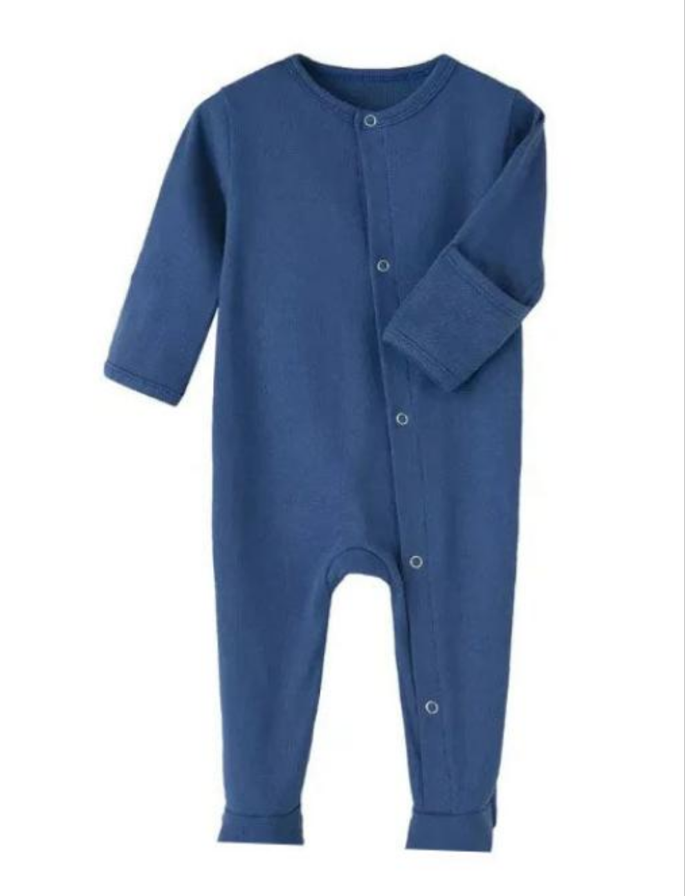 Plush-Baby Soft Bamboo Viscose Button Romper - Blue