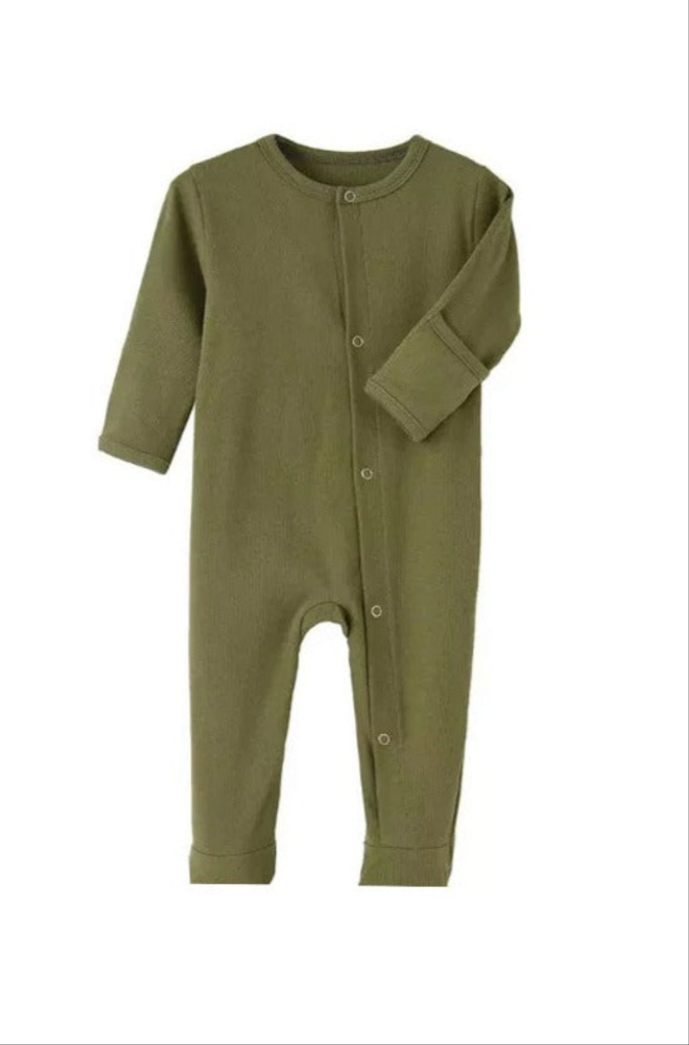 Plush-Baby Soft Bamboo Viscose Button Romper - Green