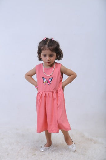 PLUSH-Summer Dress - Butterfly in Dark Pink