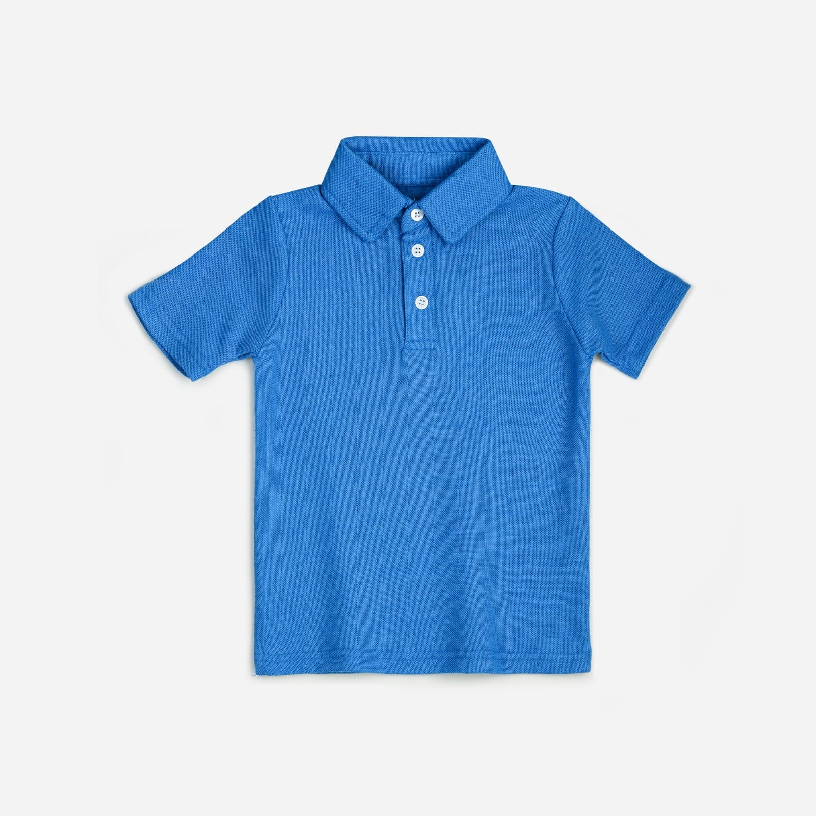 Plush-Baby Plaid Polo Shirt & Shorts - Blue