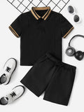 Shirt and Short Set - Modern Black Polo