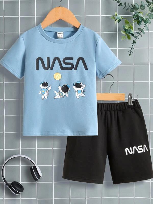 Shirt and Short Set - Blue Nasa