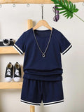 Shirt and Short Set - Plain Blue