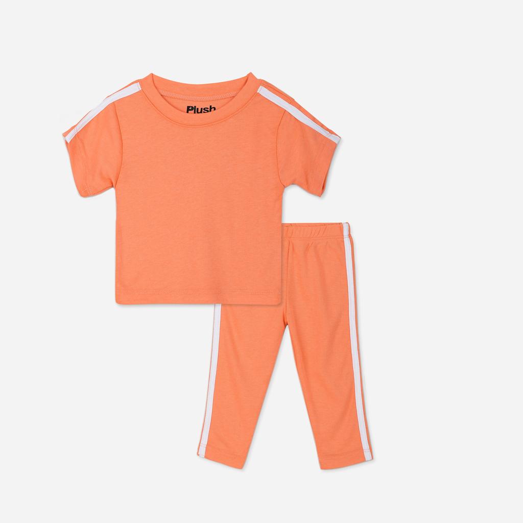 Plush-Premium Girls Casual Wear P/J Set Orange