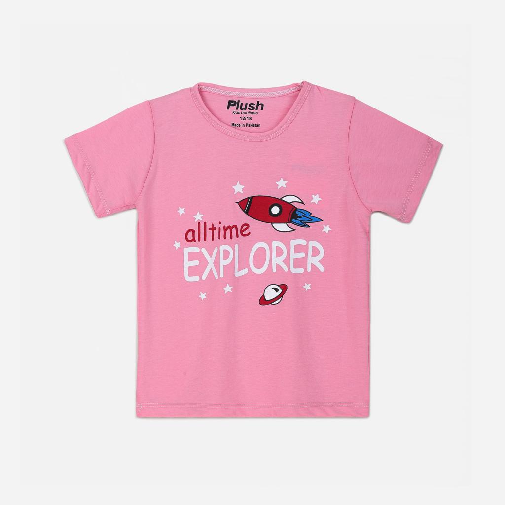 Plush-Summer Short and Shirt Set - Mini Explorer in Pink