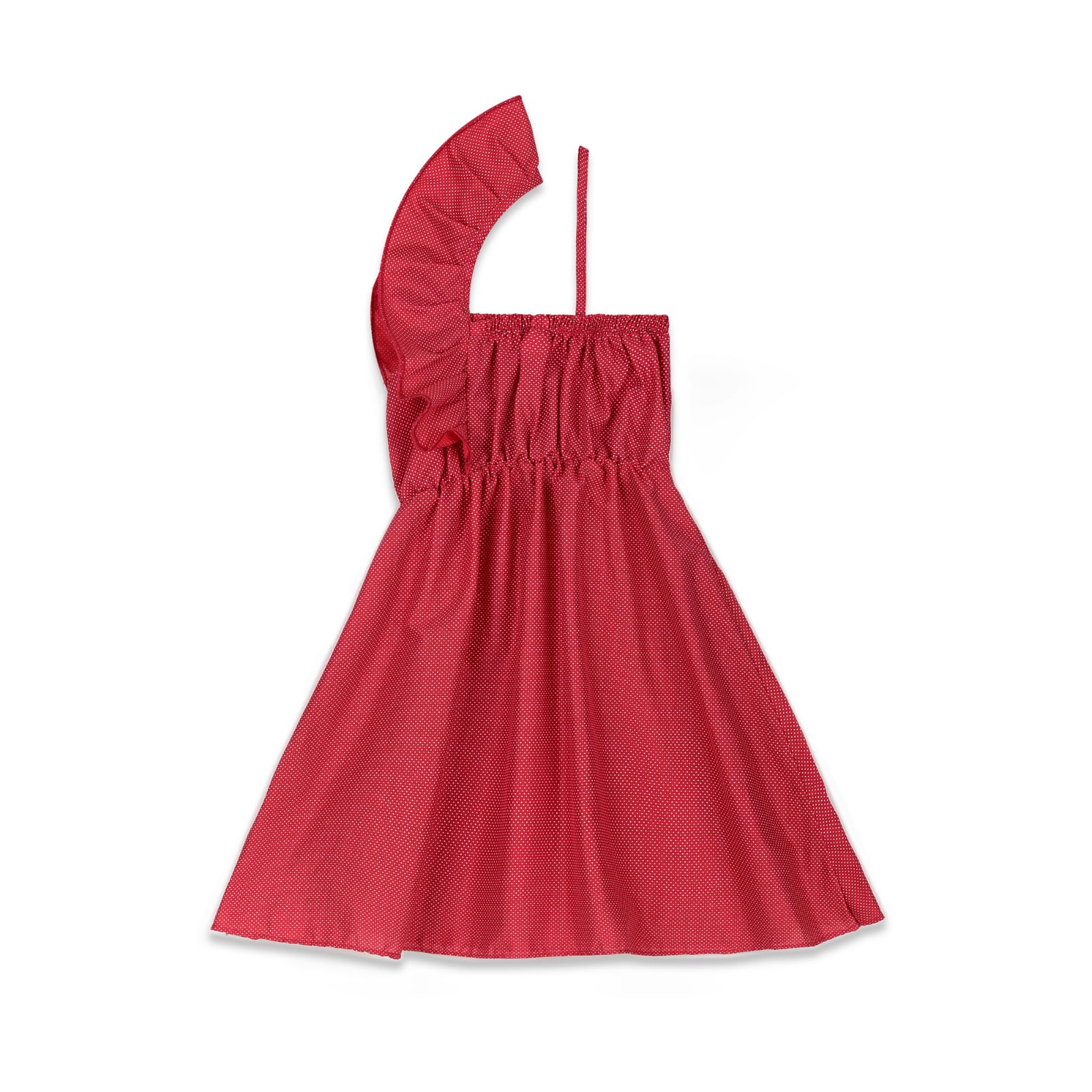 PLUSH-Premium Girls Casual Frocks Red