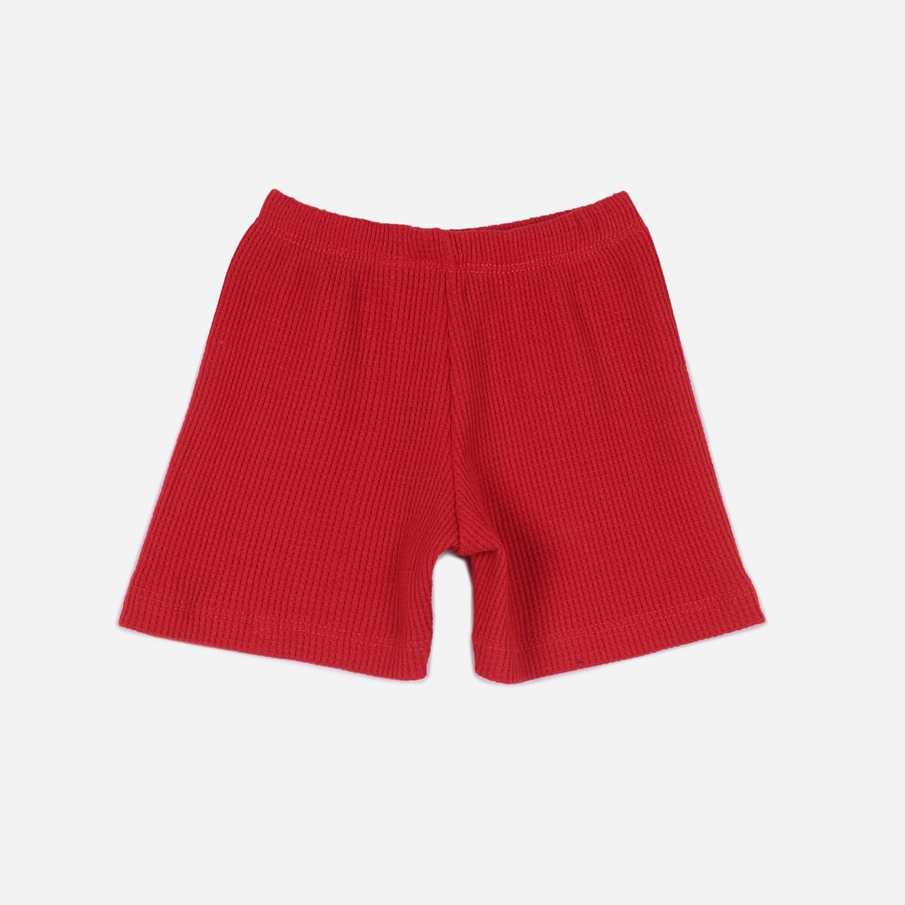 Plush-Waffle Textured Short Sets-Red