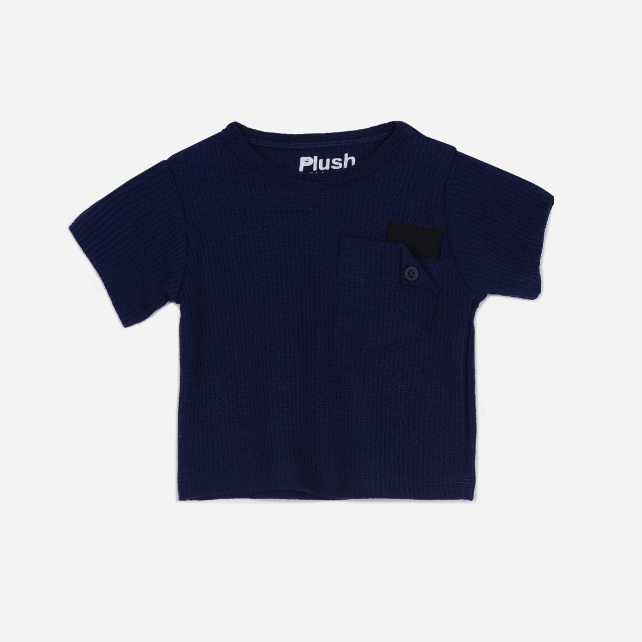 Plush-Waffle Textured Short Sets-Dark Blue