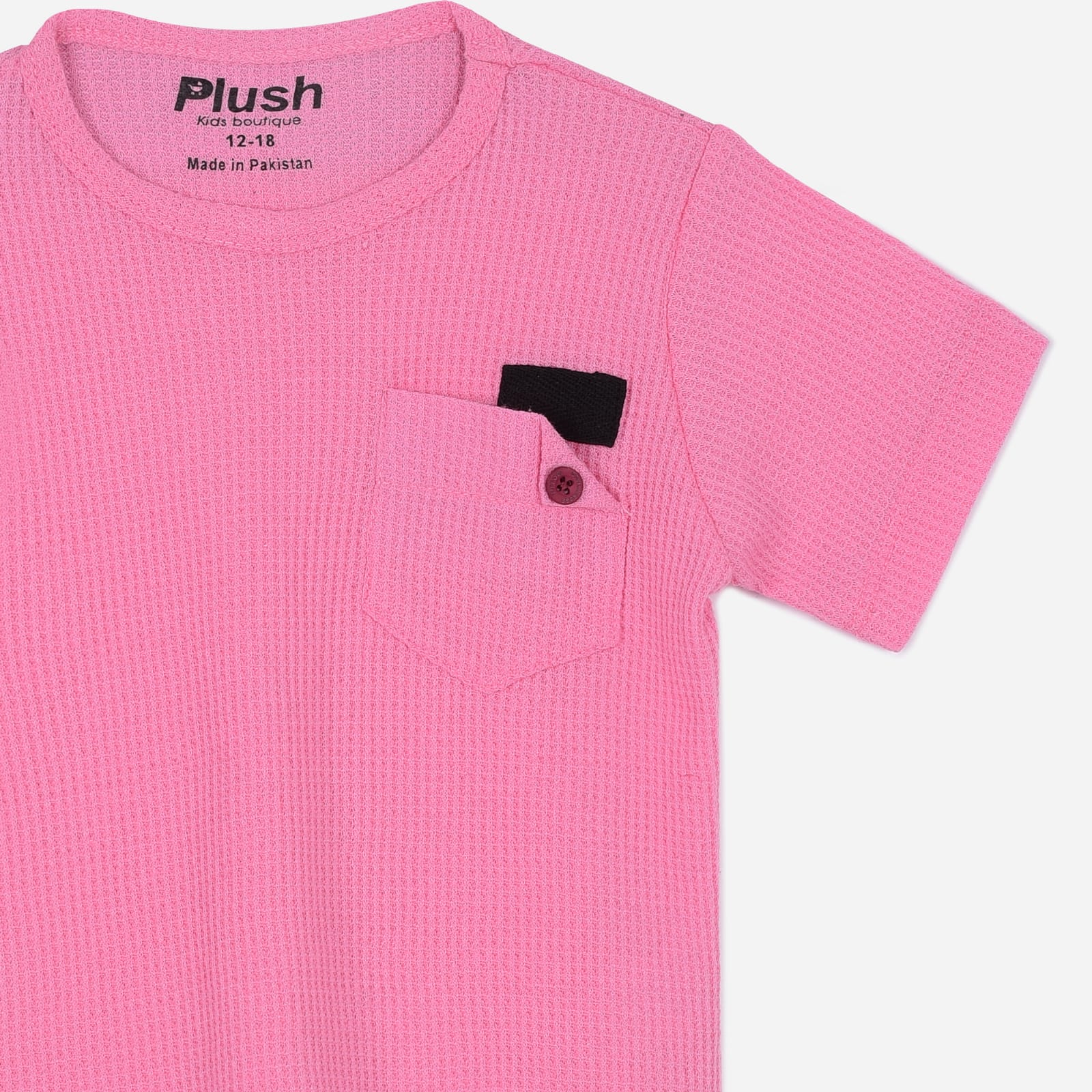 Plush-Waffle Textured Short Sets-Pink