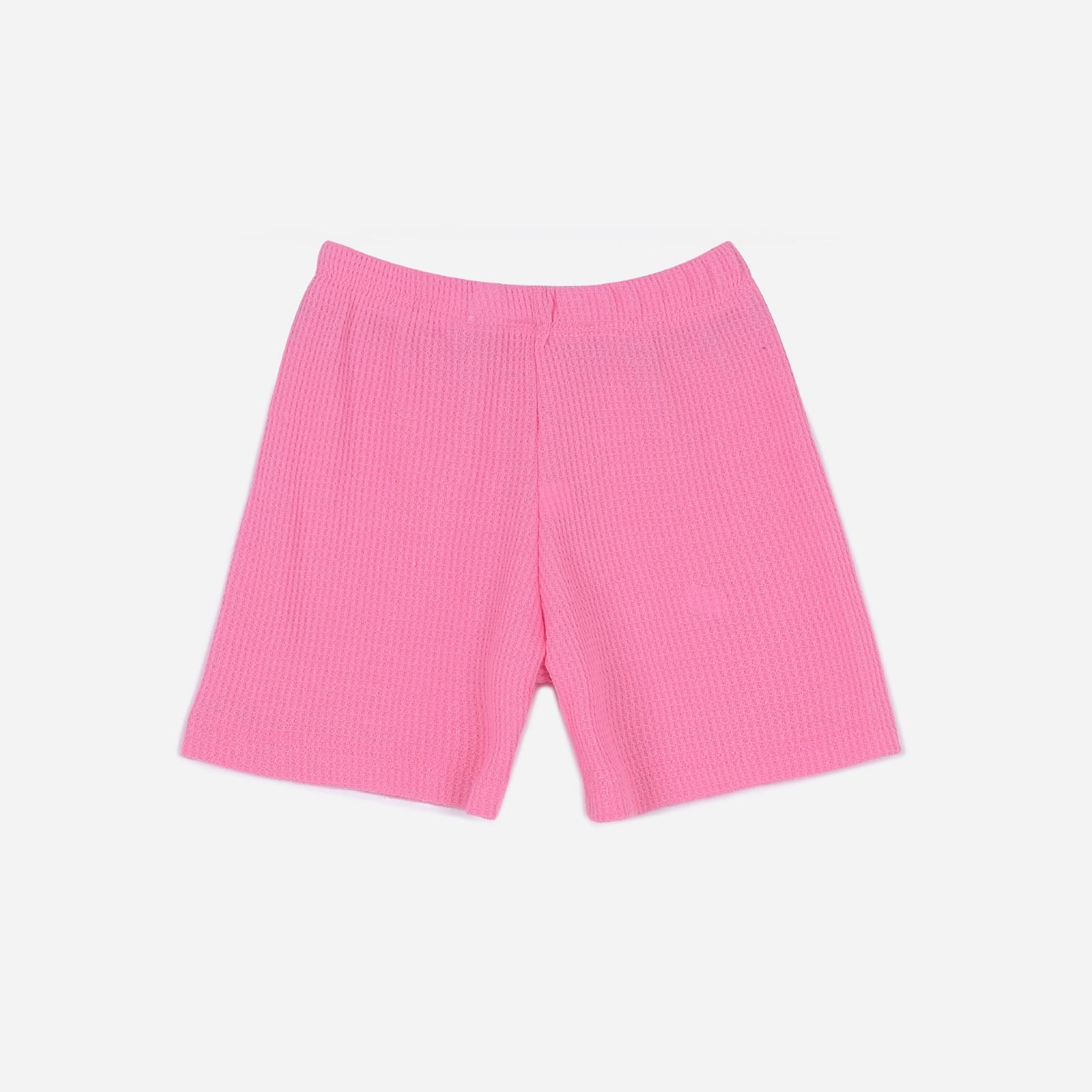 Plush-Waffle Textured Short Sets-Pink