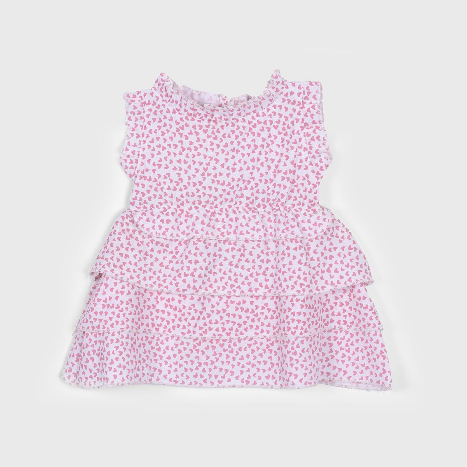 PLUSH-Premium Girls Casual Frocks Pink