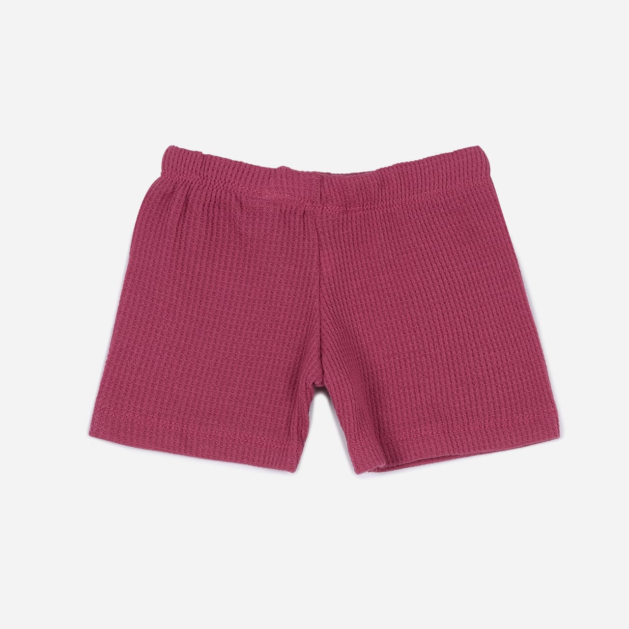 Plush-Waffle Textured Polo Sets-Maroon