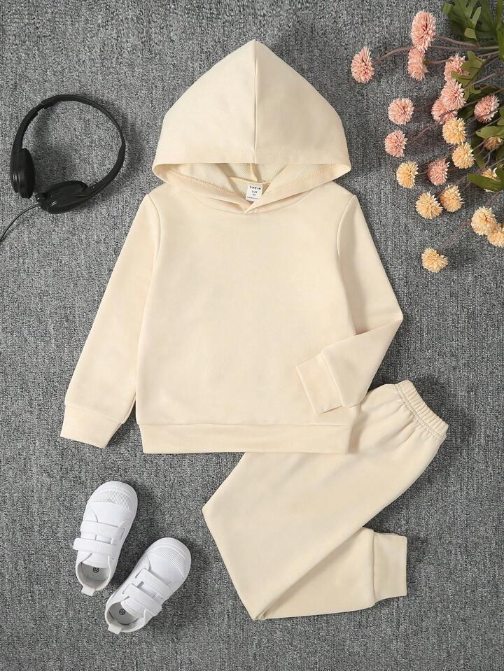 Plush Hoodie Style - Good Mood Fleece Basic Set Cream