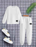 Plush Round Neck - Modern Fleece Basic Set White