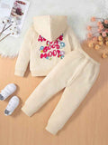 Plush Hoodie Style - Good Mood Fleece Basic Set Cream