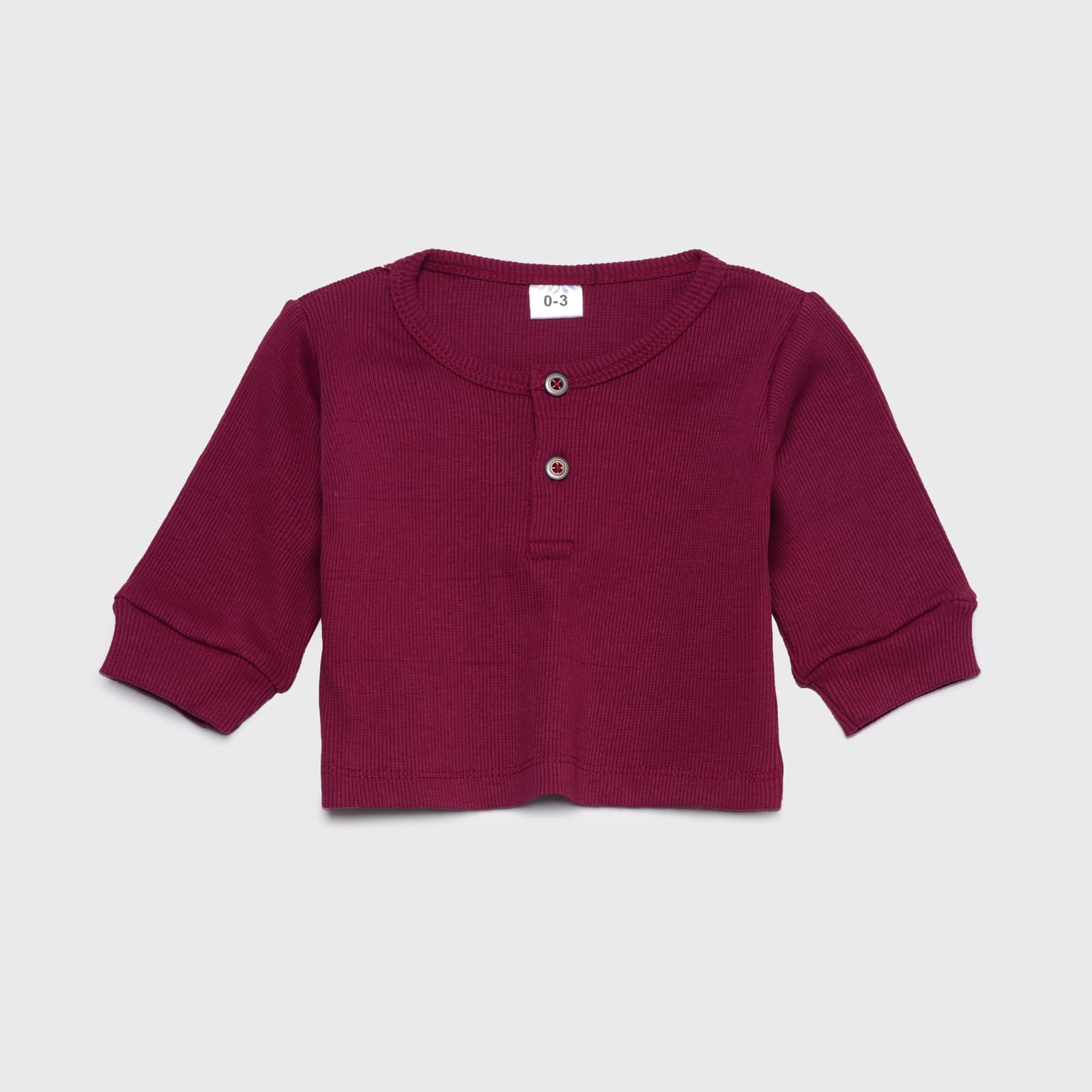 Plush Round Neck Style Ribbed Knit Basic Set - Maroon