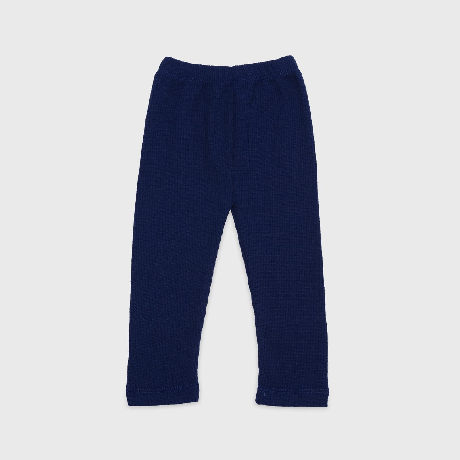 Plush-Waffle Textured Girls Set- Navy Blue