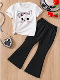 PLUSH-Nifty Basics Premium - Cat in White Contrast with Flapper Trousers