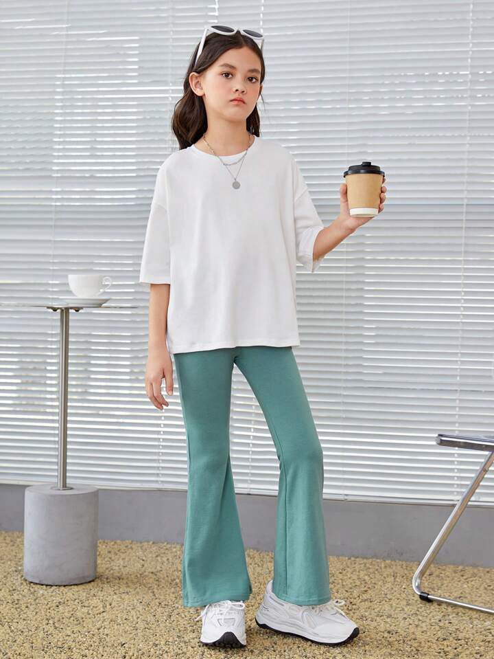 PLUSH-Nifty Basics Premium - Good Mood in Mint Green Contrast with Flapper Trousers