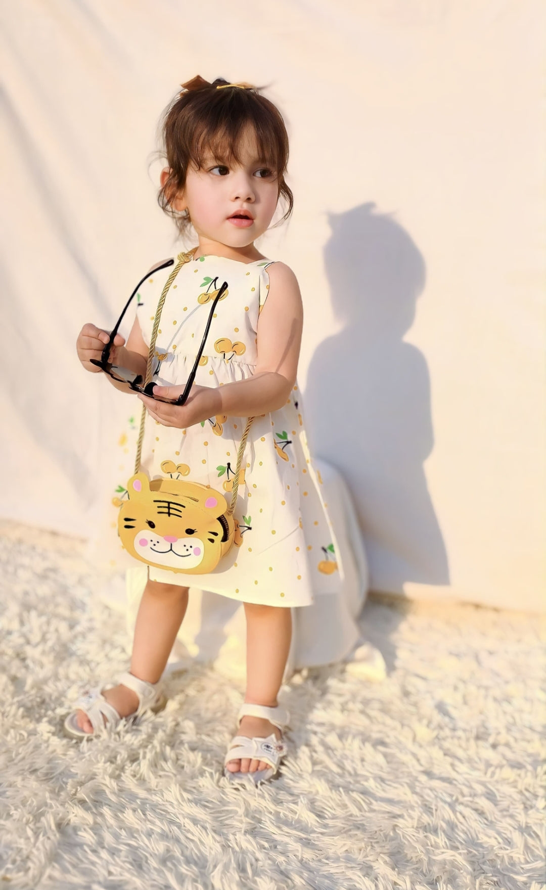 Baby Girl 2PCS ALL OVER PRINT SLEEVELESS DRESS WITH HAT