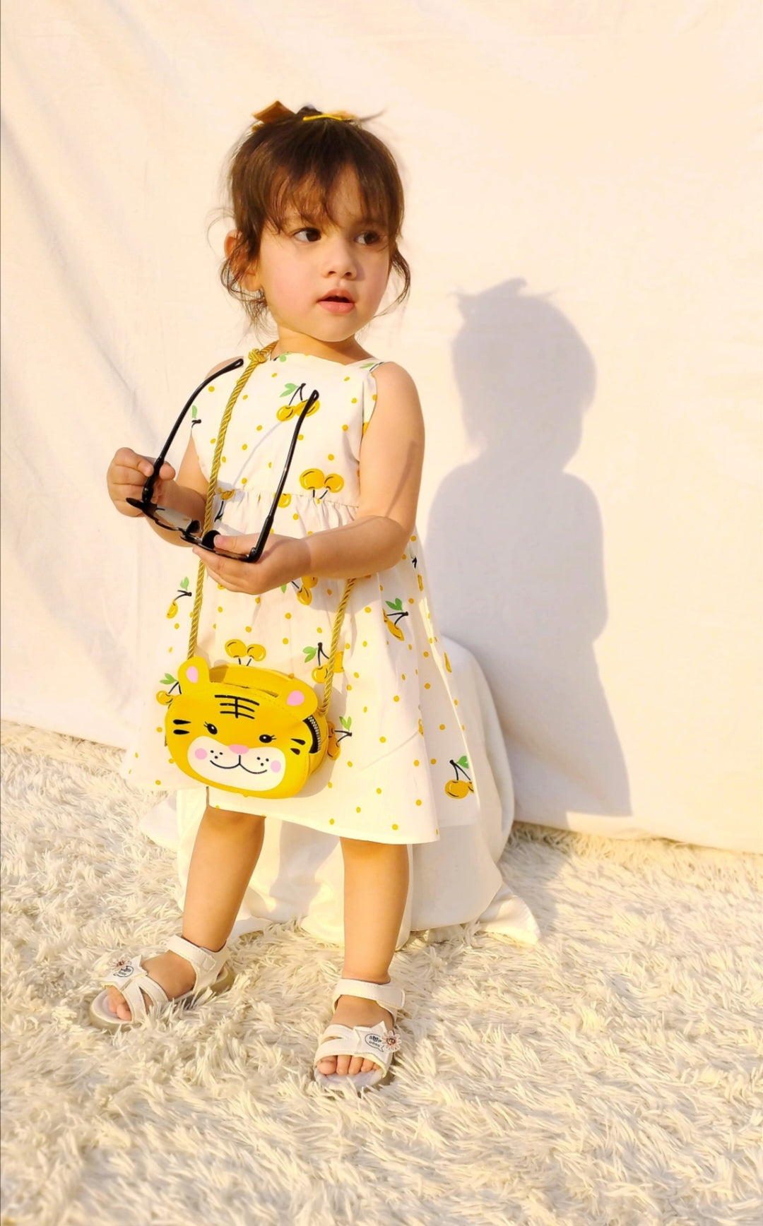 Baby Girl 2PCS ALL OVER PRINT SLEEVELESS DRESS WITH HAT