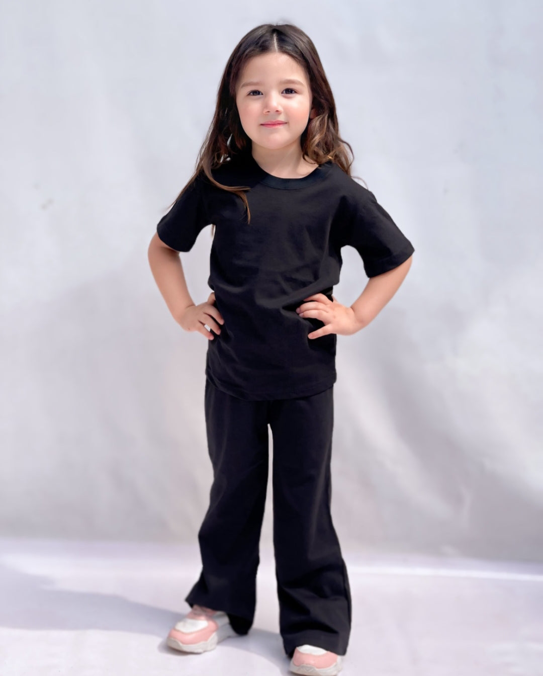 PLUSH-Nifty Basics Premium - Hearts in Black with Flapper Trousers