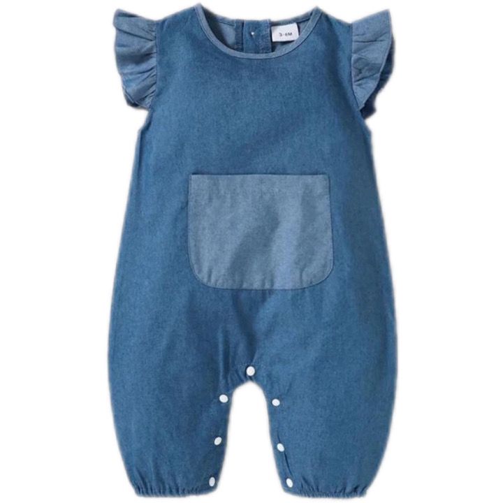 Plush-Denim Romper