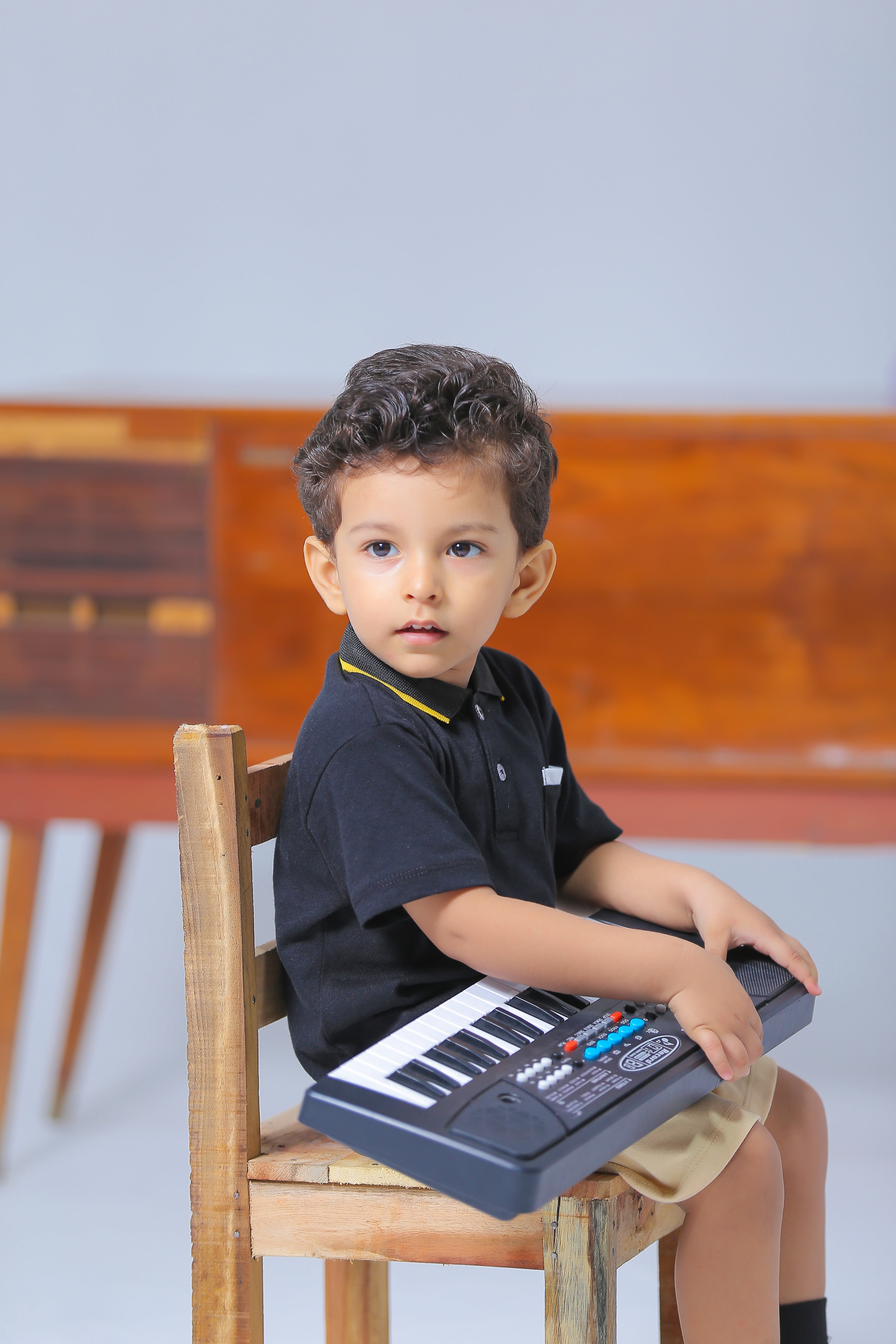 Shirt and Short Set - Blue Contrast Polo