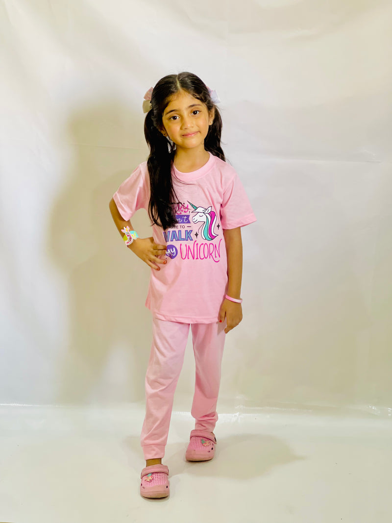 Plush-Nifty Basics - Unicorn in Pink with Cuffed Trousers