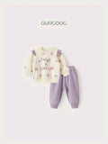 Sweatshirt Trousers Set - Smile in Lilac Contrast