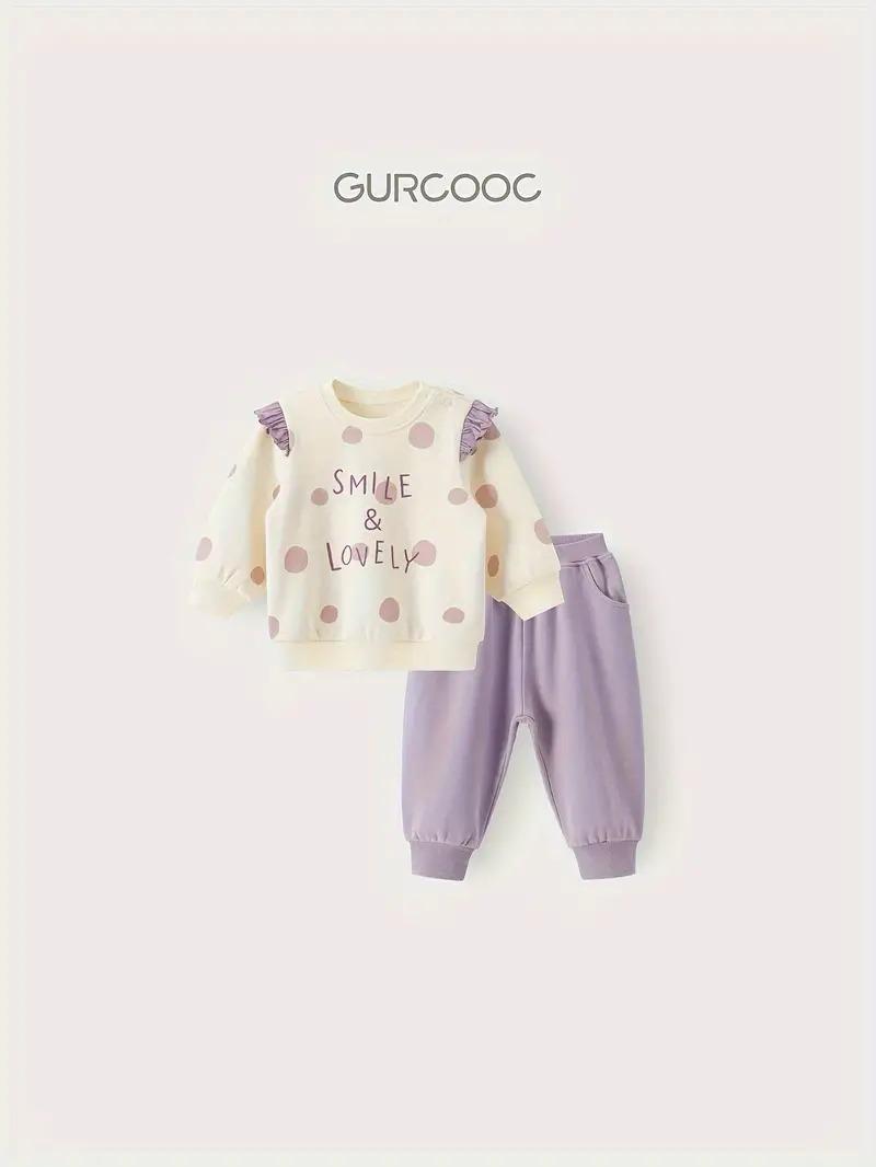 Sweatshirt Trousers Set - Smile in Lilac Contrast