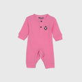 Plush-Full Sleeve Waffle Textured Basic Jumpsuit-Pink