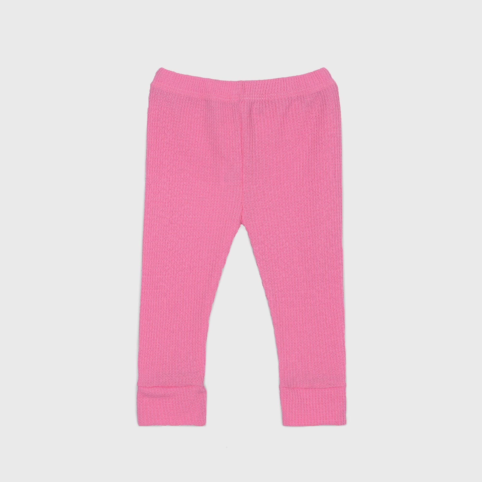 Plush-Waffle Textured Girls Set- Pink