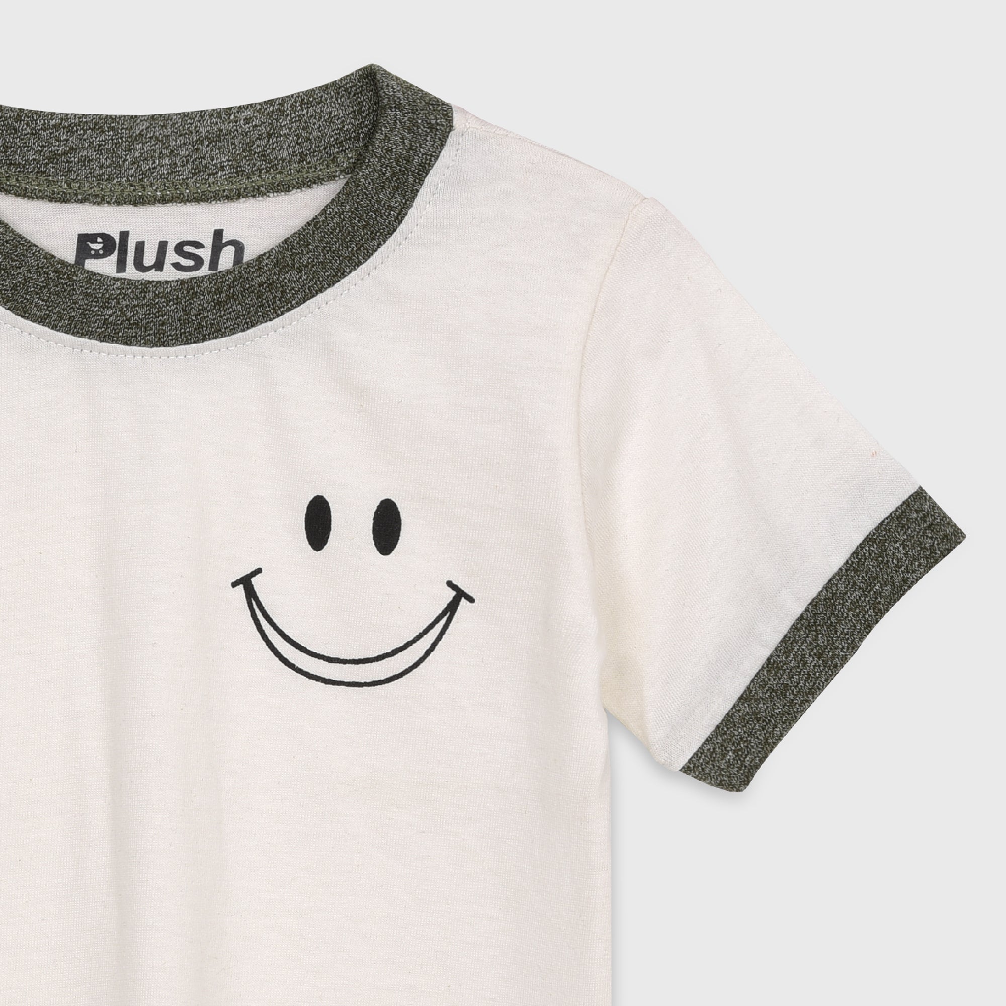 Plush-Summer Short and Shirt Set - White Smiley