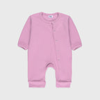 Plush Winter Rompers with side button inseam - Pink