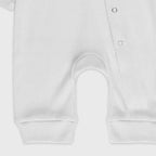 Plush Winter Rompers with side button inseam - White