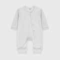 Plush Winter Rompers with side button inseam - White