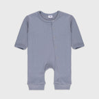 Plush Winter Rompers with side button inseam - Blue