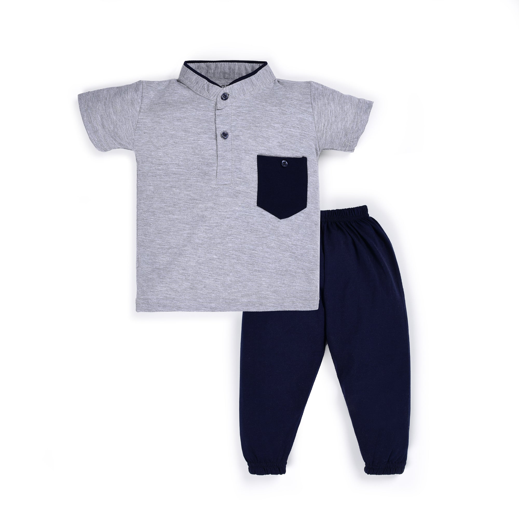 Shirt and Trousers Set - Grey Contrast