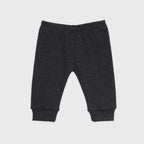 Plush Round Neck Style Ribbed Knit Basic Set - Charcoal