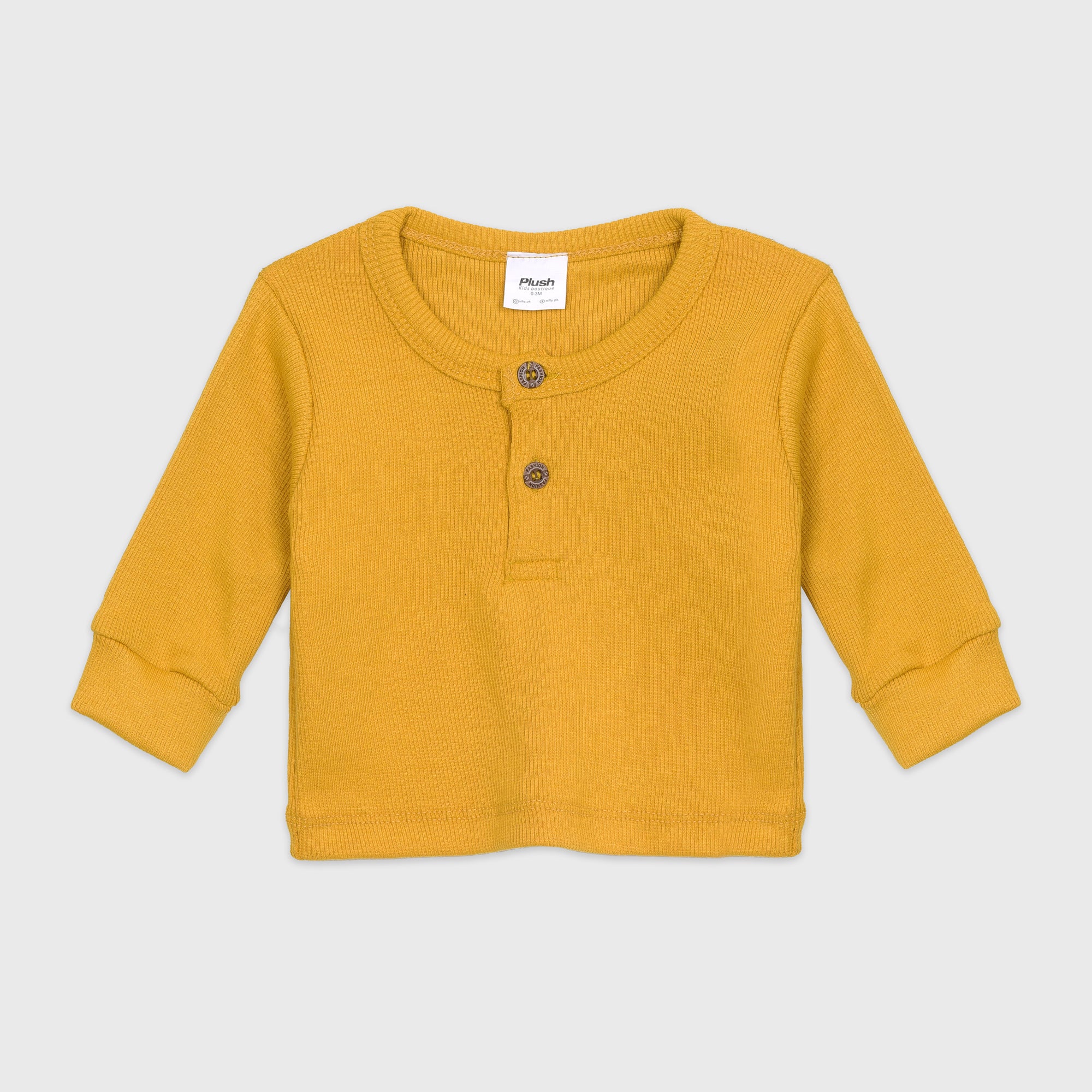 Plush Round Neck Style Ribbed Knit Basic Set - Yellow