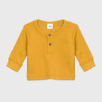 Plush Round Neck Style Ribbed Knit Basic Set - Yellow