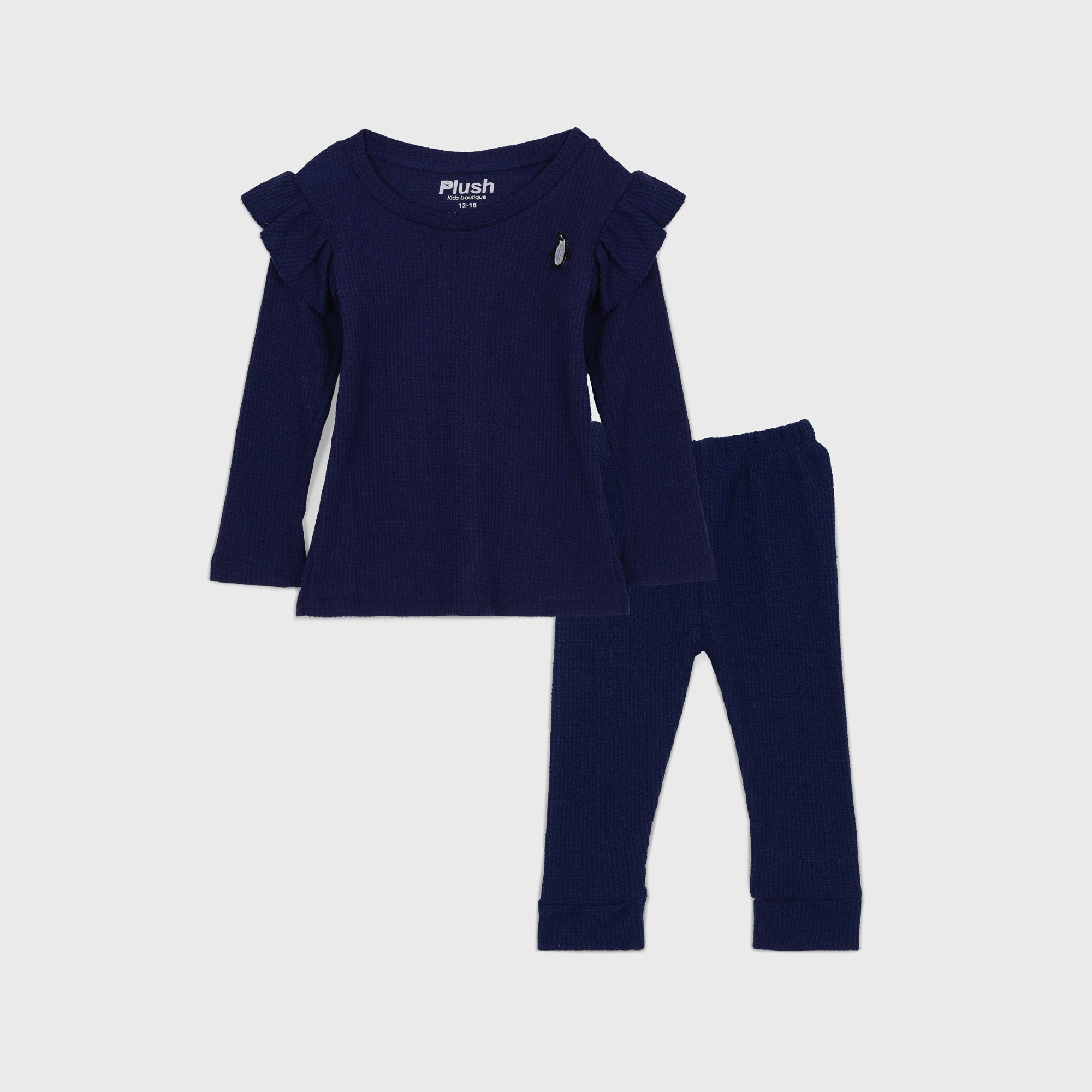 Plush-Thermal Girls PJ Set-Dark Blue