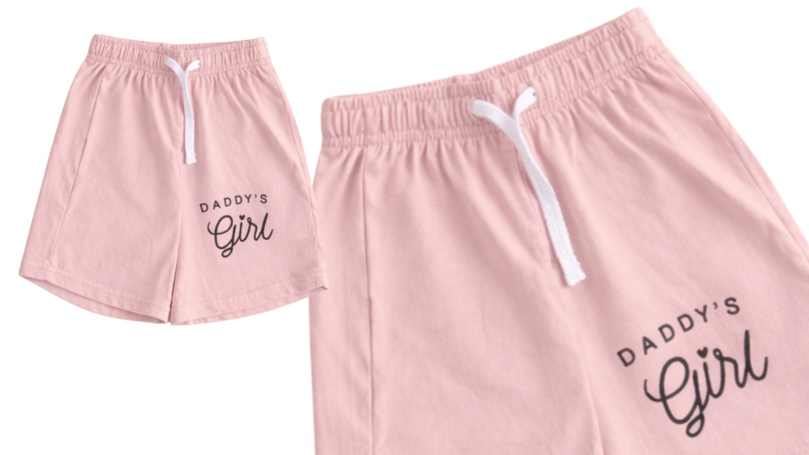 Girls pink shirt and shorts set “Daddy’s Girl” in Pakistan by Basics by Nifty, soft breathable summer co-ord outfit for kids