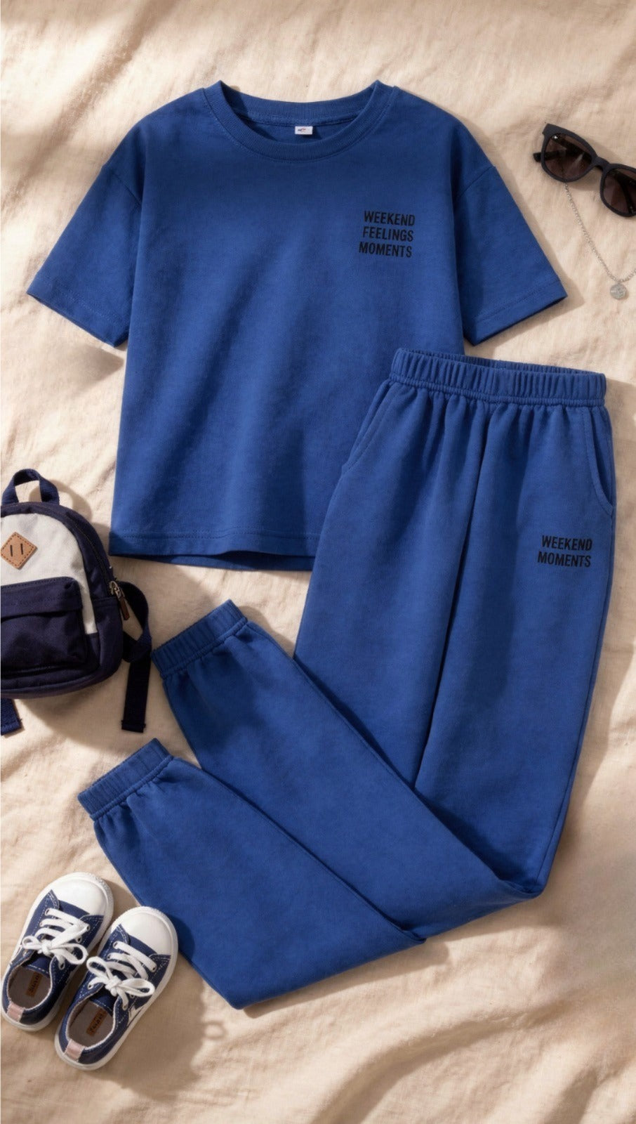 Basics By Nifty Girls T-Shirt and Trouser (Don’t Give Up) – Blue