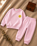 Plush - Fleece Shirt & Trouser - Smiley in Pink
