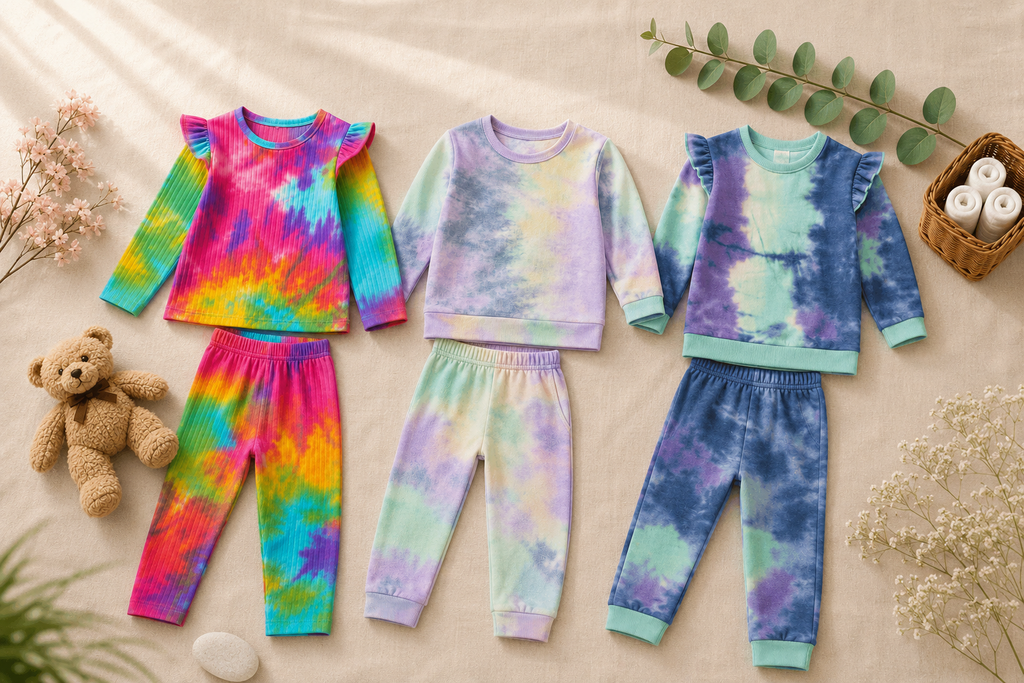 Baby girl tie-dye ruffle outfit set pack of 3