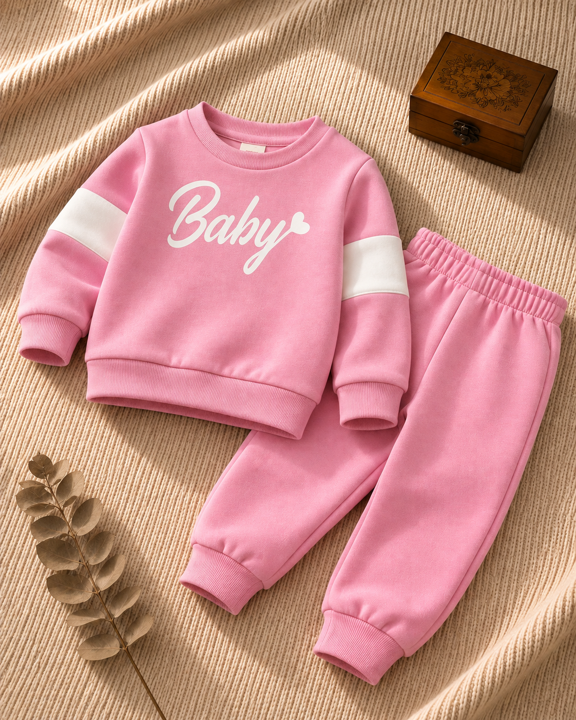 Plush Fleece Shirt & Trouser - Baby in Pink