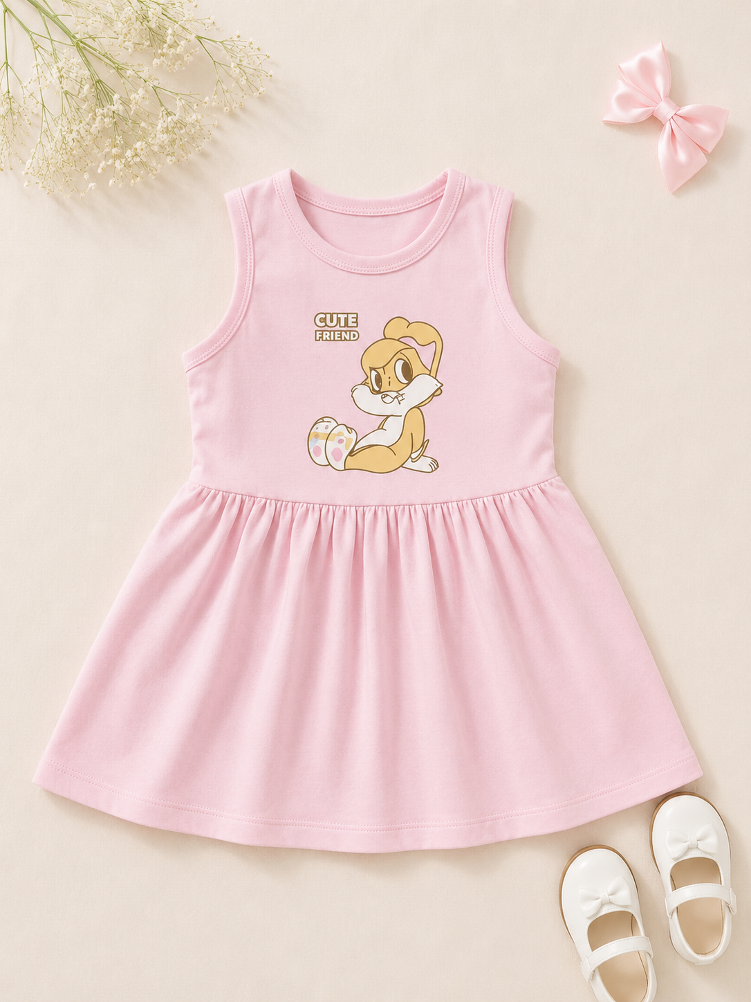 PLUSH-SUMMER DRESS - LOONEY TUNES  IN PINK